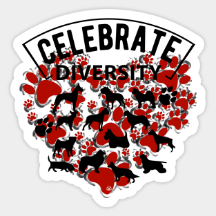 CELEBRATE DIVERSITY DOG Sticker